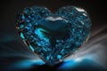 Heart shaped gemstone on black background