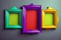 Colorful photo frames isolated on dark background Royalty Free Stock Photo