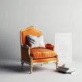 Elegant Orange BergÃ¨re Chair