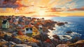 Arctic Serenity: Enchanting Impressionistic View of Majestic Nuuk