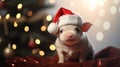 Festive Oink: Adorable Teacup Pig Embraces the Christmas Spirit