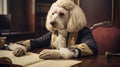 Patriotic Pooch: George Washington Signs Constitution in Canine Charm