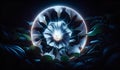 Ethereal Moonflower Glow: A Captivating Radiance in the Moon light. Flowers Background