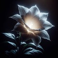 Ethereal Moonflower Glow: A Captivating Radiance in the Moon light. Flowers Background