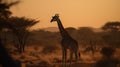 Behold the enchanting presence of a giraffe as it stands against the backdrop of the savannah, a living testament to the