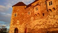 Ljubljana - Behold the enchanting sight of the castle walls embraced by the warm embrace Royalty Free Stock Photo