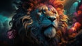 Behold the enigmatic beauty of a surreal lion portrait, where reality bends and stretches.