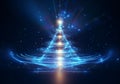 Ethereal Elegance Christmas Tree on Blue