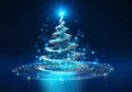 Ethereal Elegance Christmas Tree on Blue