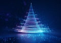 Ethereal Elegance Christmas Tree on Blue