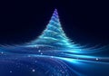 Ethereal Elegance Christmas Tree on Blue