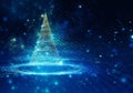 Ethereal Elegance Christmas Tree on Blue