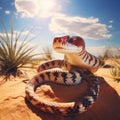 Majestic Kingsnake in the Desert (AI-Generated)