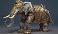 Behold the mighty anthropomorphic elephant armored and ready for battle. Creating using generative AI tools Royalty Free Stock Photo