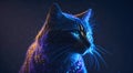 The Radiant Majesty of a Bioluminescent Cat Generative AI