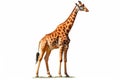 Majestic Giraffe: A Captivating Presence Against a White Canvas