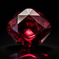 Radiant Ruby: A Glowing Gemstone on a Mysterious Black Canvas