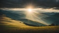 Golden Mountainscapes: Sunlit Peaks in Splendor