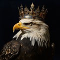 Regal Majesty: Bald Eagle Adorned in Crown, Symbolizing Noble Authority