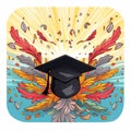 Graduation Cap with Wings - Symbolizing Perseverance and Reward