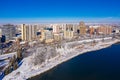 Winter Downtown Saskatoon Aerial View