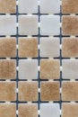 Beige abstract mosaic background. abstract square pixel mosaic wall background and texture. brown glass mosaic tile background Royalty Free Stock Photo