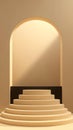 Beige Archway Minimalist Display Stage generated using AI.