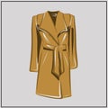 Beige autumn coat. Oversize. Fashion. The basic wardrobe of a minimalist. Autumn clothes. Set.