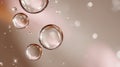 Beige background with floating bubbles Royalty Free Stock Photo