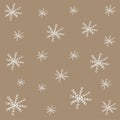 Beige background with snowflakes illustration