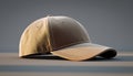 Beige Baseball Cap on Gray Background Royalty Free Stock Photo