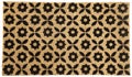 Beige Black Flower zute and coir modern multicolor doormat