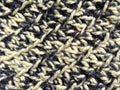 Beige and black yarn mixed crochet texture Royalty Free Stock Photo