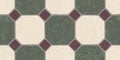 Beige Bogie Green Seamless Classic Floor Tile Texture. Simple Kitchen, Toilet or Bathroom Mosaic Tiles Background. 3D rendering. Royalty Free Stock Photo