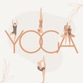 Beige Brown International Yoga Day Large Typography Instagram Post