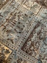 Oriental carpet with turquoise and brown pattern