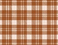 Beige and Brown Plaid Fabric Texture Square Checkered Pattern Background Royalty Free Stock Photo