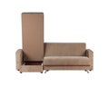 Beige brown sofa isolated on white background Royalty Free Stock Photo