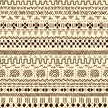 Beige and brown traditional ethnic african mudcloth fabric seamless pattern, vector