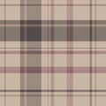 Beige and brown twill plaid on seamless background