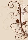 Beige, brown and white wavy digital composition with swirls