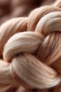 Beige and Brown Yarn Braid Texture Close Up Royalty Free Stock Photo