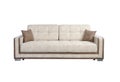 Beige and browny sofa isolated on white with clipping path