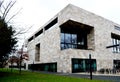 Beige building with corner window