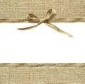 Beige canvas ribbon bow and textile borders