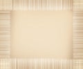 Beige canvas texture and tassels frame Royalty Free Stock Photo