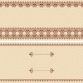 Beige vector card with brown arabic ornament