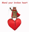 Cat hero mend broken heart Royalty Free Stock Photo