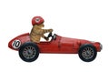Cat drives retro red sports car Royalty Free Stock Photo