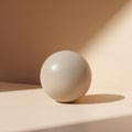 Beige ceramic sphere with soft light in minimalist studio Royalty Free Stock Photo